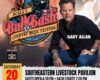 Concert poster advertising a live country music event: Gary Allan at the Bull Bash festival with big red LIVE letters and cowboys imagery, produced by Tampa Bay Rodeo.