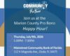 Poster for Marion County Pro Bono Happy Hour: Thu, July 9, 2026, 5:30–7:30 PM at Mainstreet Bank, 112 N Magnolia Ave, Ocala.